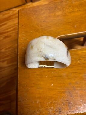 Zara Cream Resin Cuff with Gold Accent